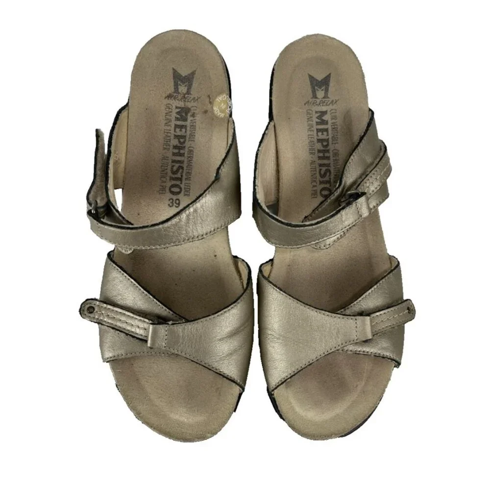 Mephisto Golden Step-In Sandals Women's EU Size 39 - Picture 1 of 7